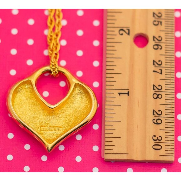 Vintage Artistic Heart Gold Tone Necklace 18 inch - Made in USA - P12 - Picture 3 of 3